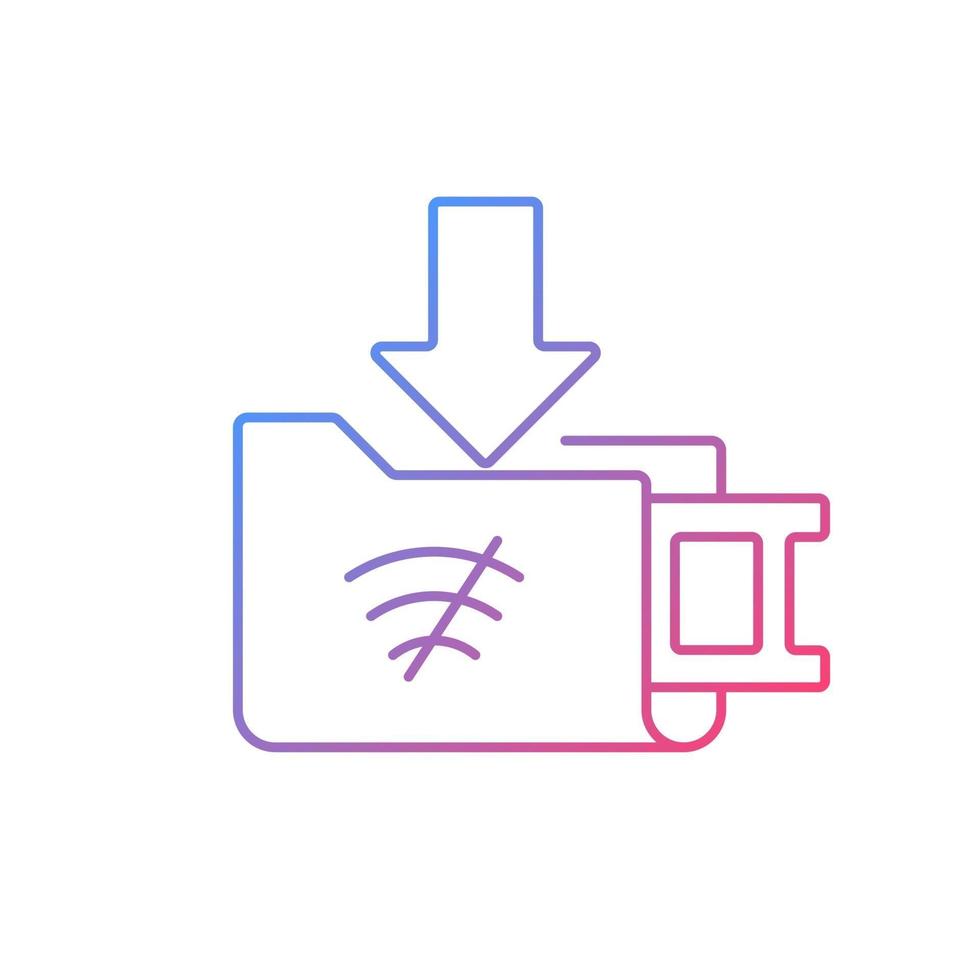 offline downloads gradiënt lineair vectorpictogram vector