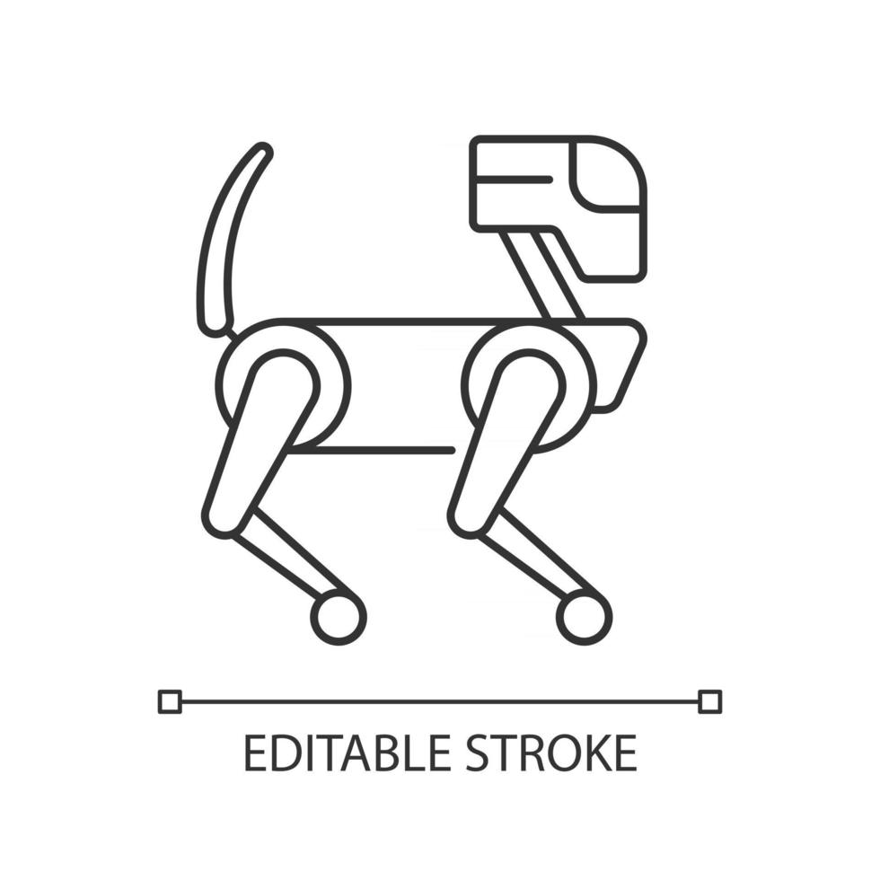 dier als robot zwarte glyph icon vector