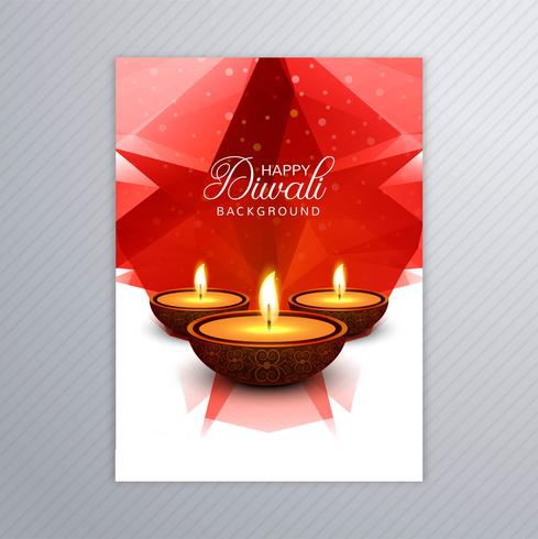 Sier elegante diwali wenskaart brochure sjabloon vector