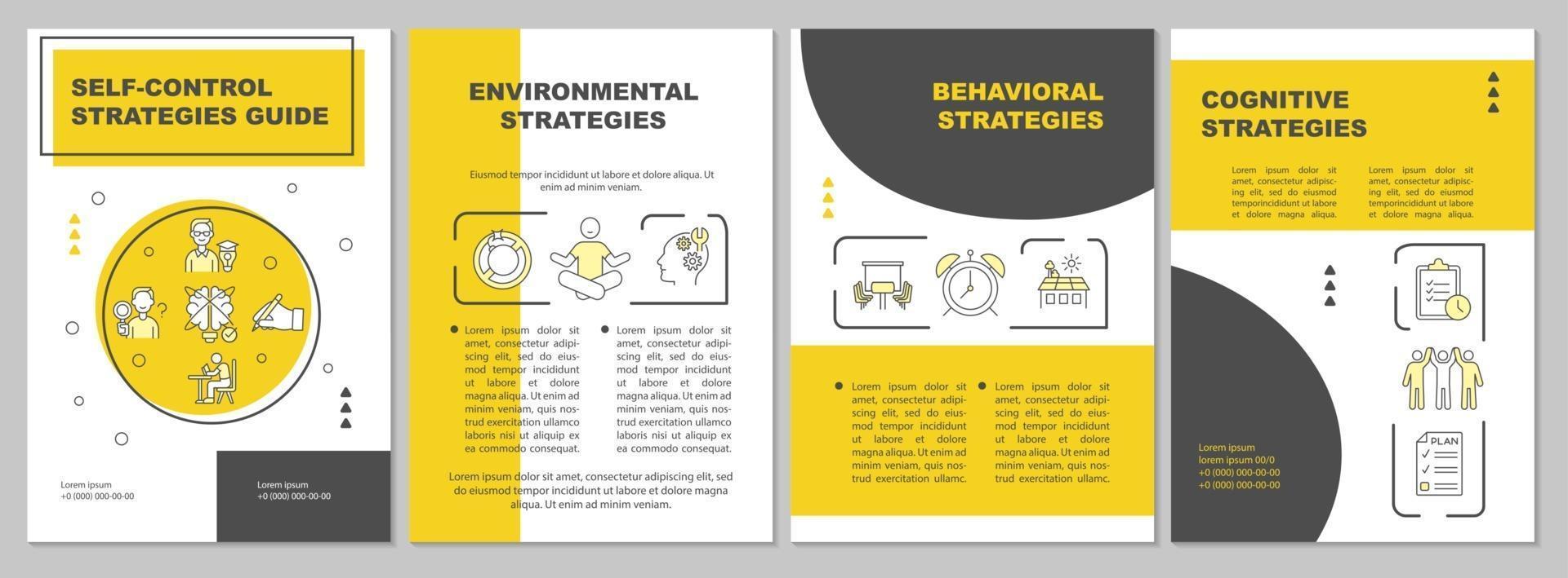 zelfcontrole strategieën gids brochure sjabloon vector