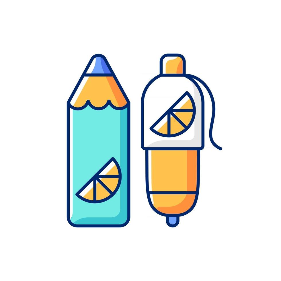 merk pennen en potloden rgb kleur icoon vector