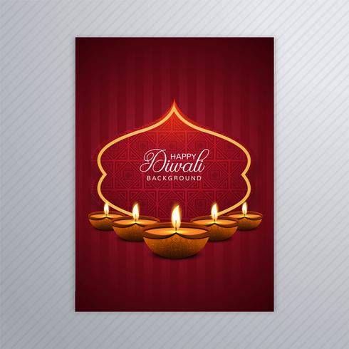 Decoratieve diwali wenskaartsjabloon ontwerp vector