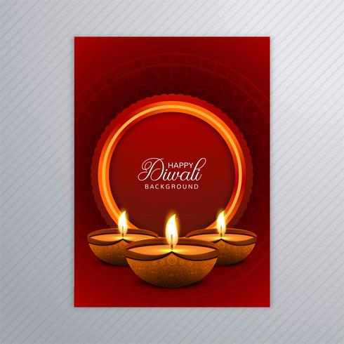 Poster met een diya voor diwali kleurrijke flyer sjabloonontwerp vector