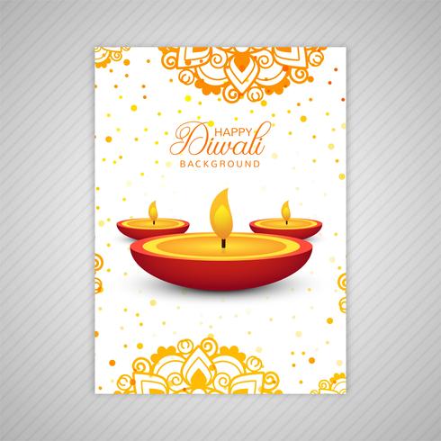 Mooie Happy diwali kleurrijke brochure sjabloonontwerp vector