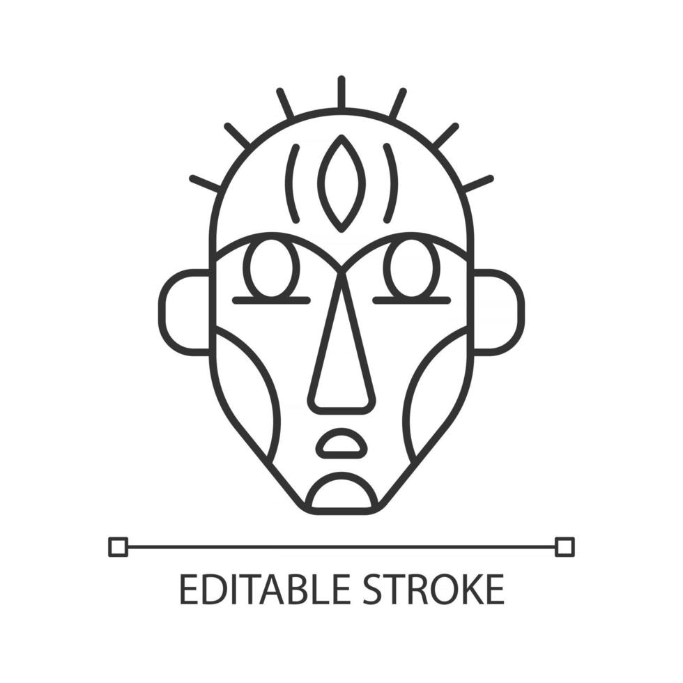 rituele maskers lineaire pictogram vector