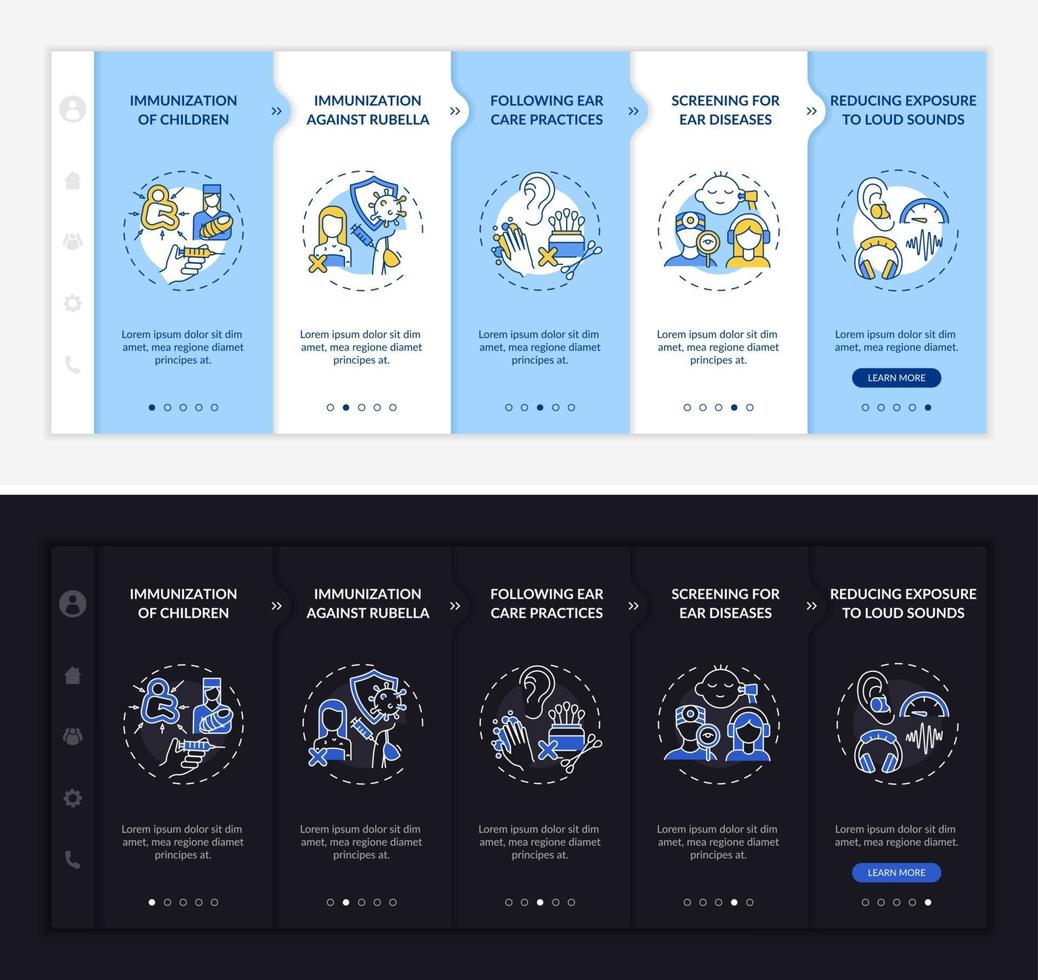 hypoacusis preventie onboarding vector sjabloon