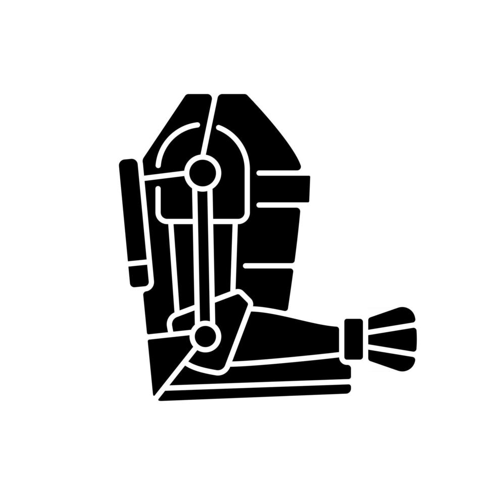 exoskelet zwart glyph-pictogram vector