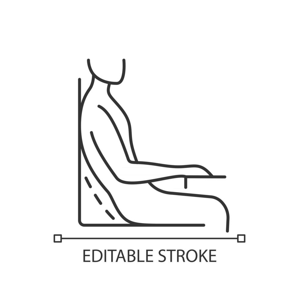 slechte zitgewoonte lineair pictogram vector