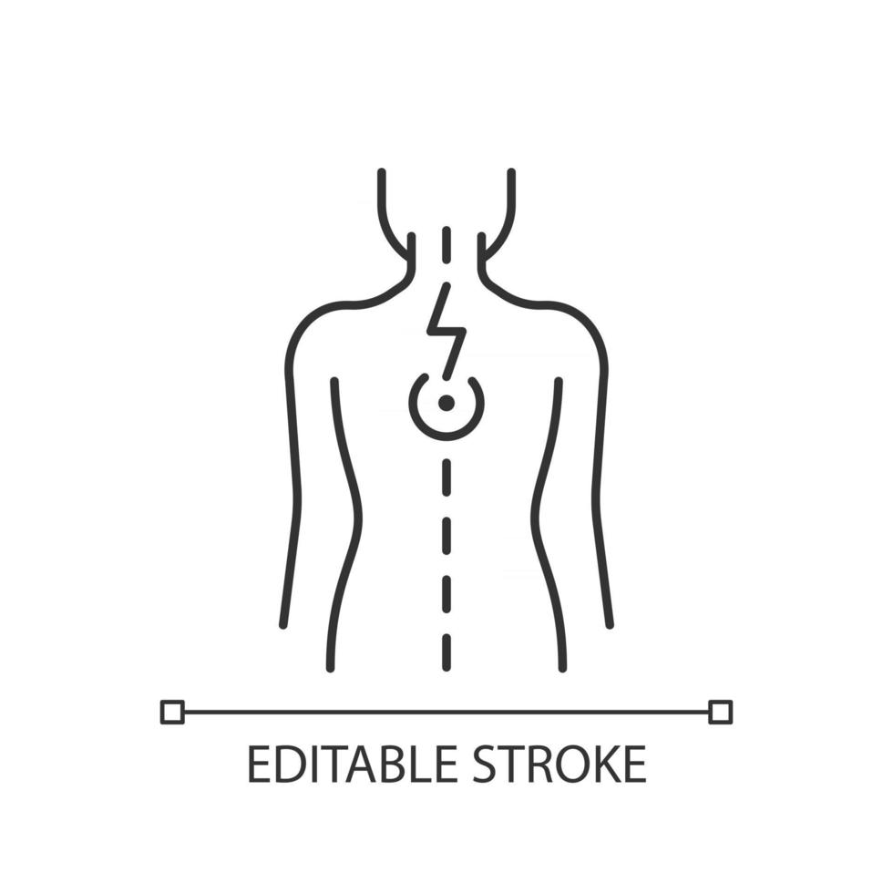 druk op spinale zenuwen lineair pictogram vector