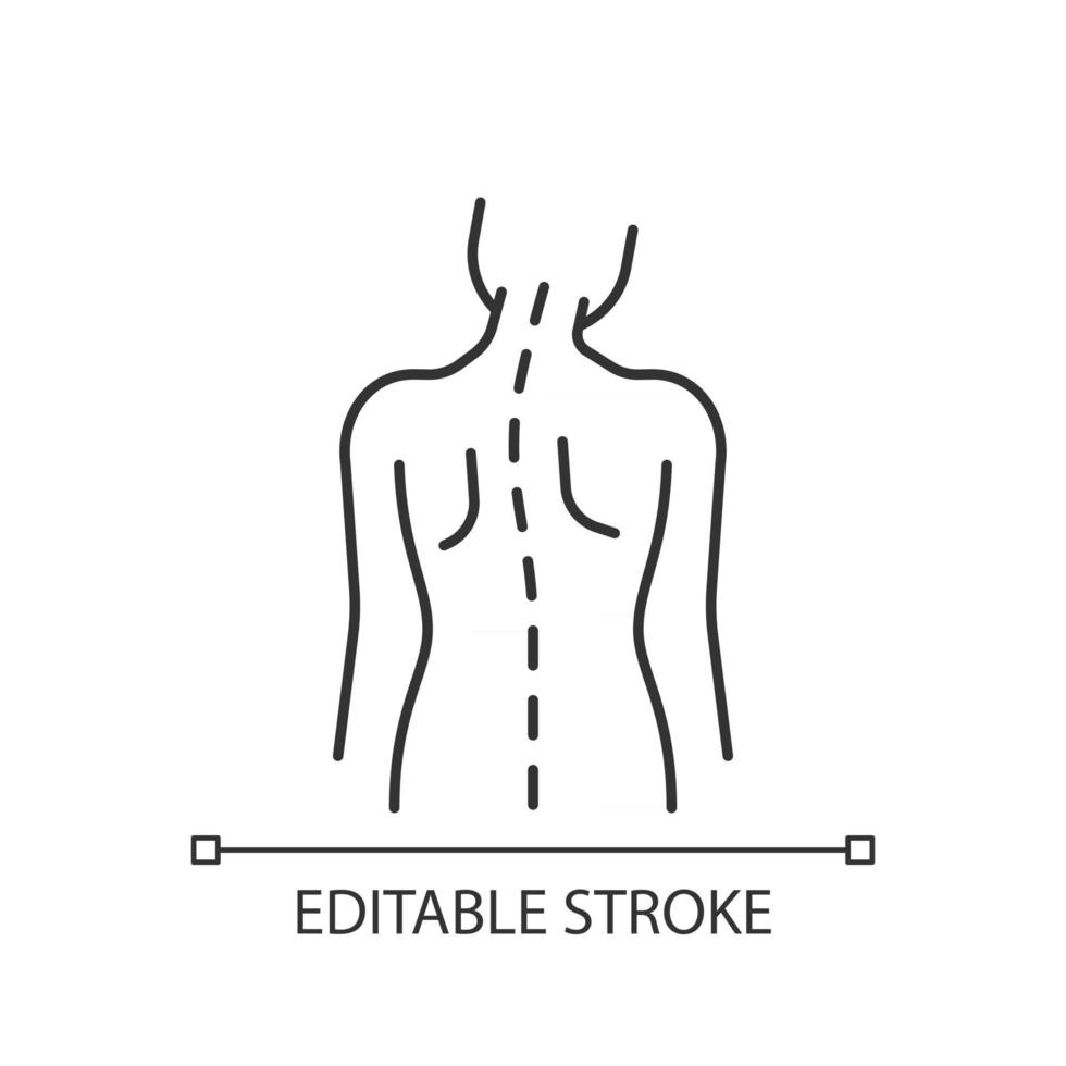 spinale afwijkingen lineair pictogram vector