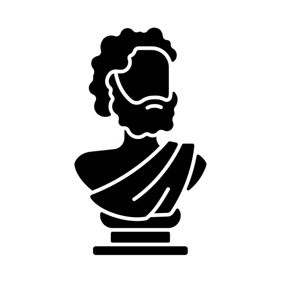 oud standbeeld zwarte glyph icon vector