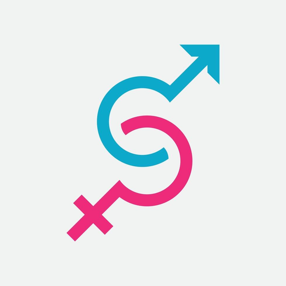 geslacht symbool logo van geslacht en gelijkheid van mannen en vrouwen vectorillustratie vector