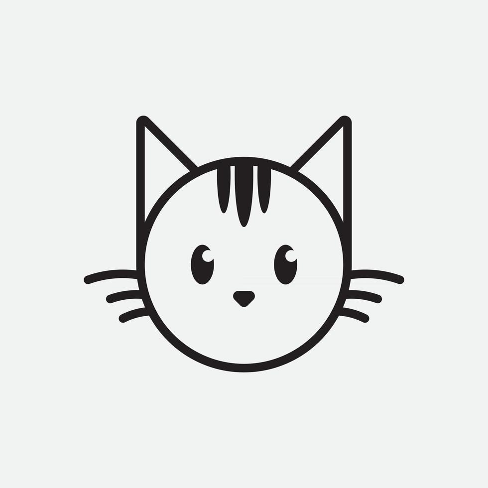 schattige kattenkop cartoon logo kattenkop goed voor aan kattenverzorging gerelateerde producten vector