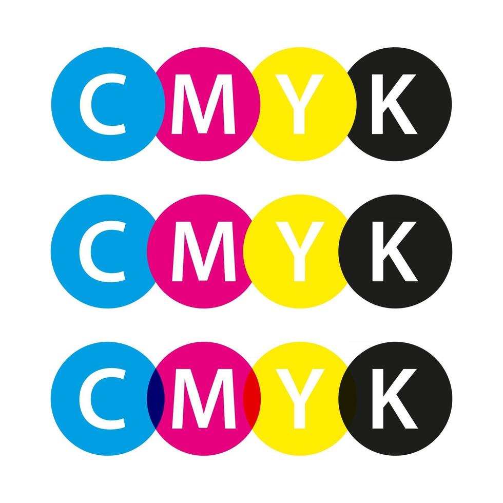 vector cmyk-symbolen cyaan magenta gele en zwarte kleuren logo's voor uw infographics en zakelijke sjablonen