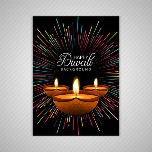 Decoratieve diwali wenskaartsjabloon ontwerp vector