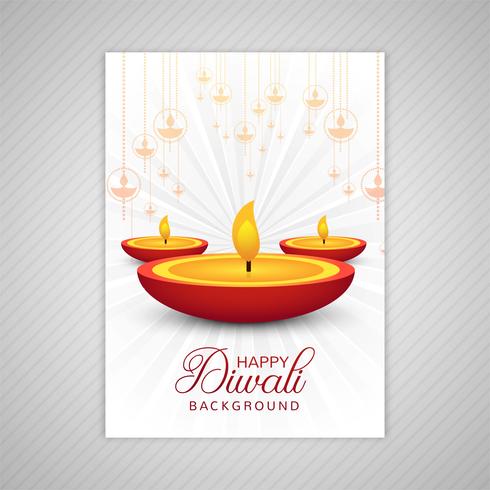 Sier elegante diwali wenskaart brochure sjabloon vector