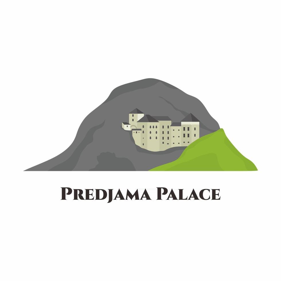het predjama-kasteel vector