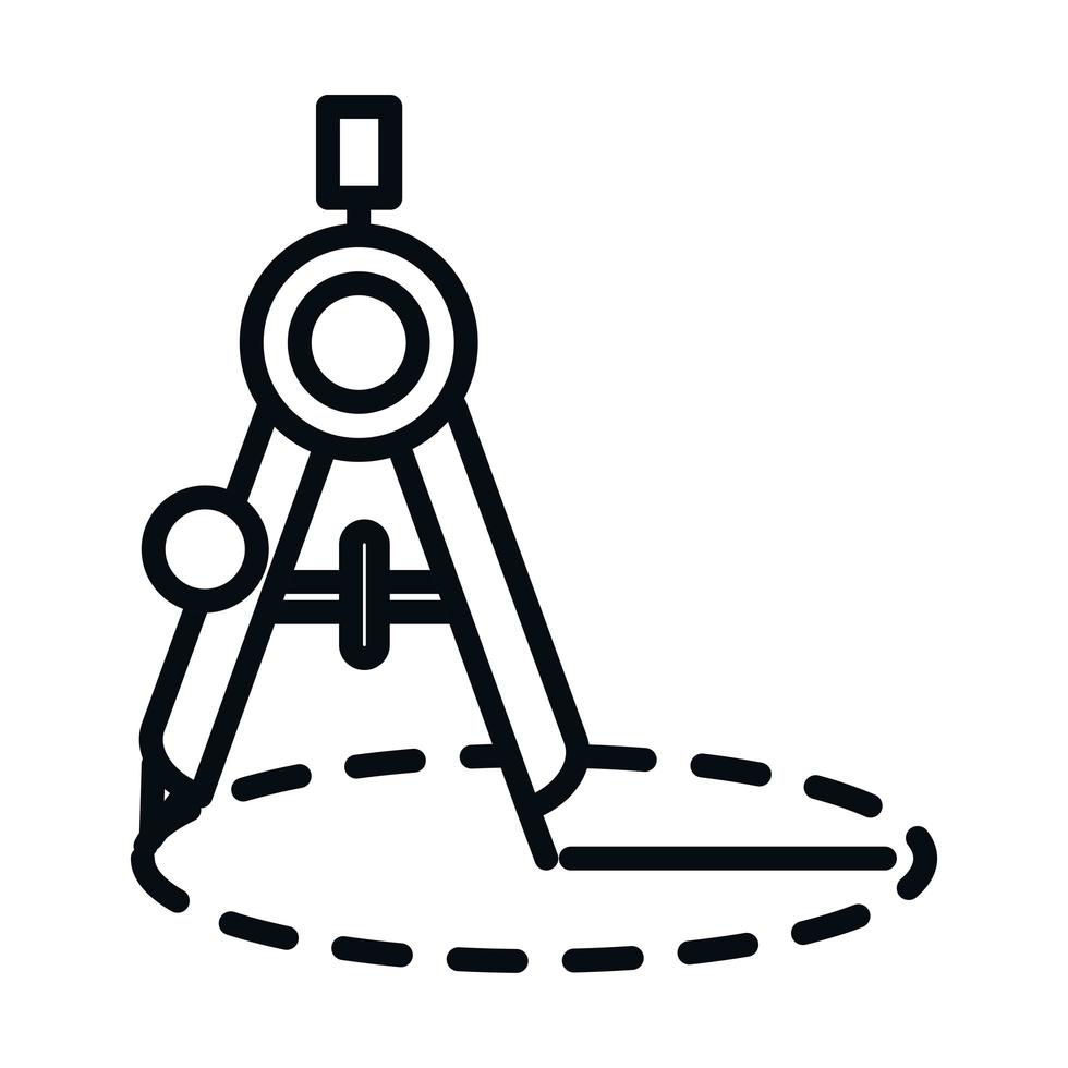 wiskunde onderwijs school wetenschap geometrisch kompas cirkel lijn en stijlicoon vector