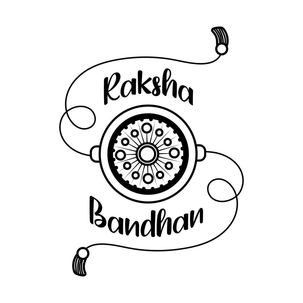 happy raksha bandhan bloem polsband accessoire lijnstijl vector