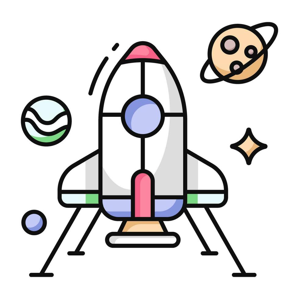 conceptuele vlak ontwerp icoon van raket vector