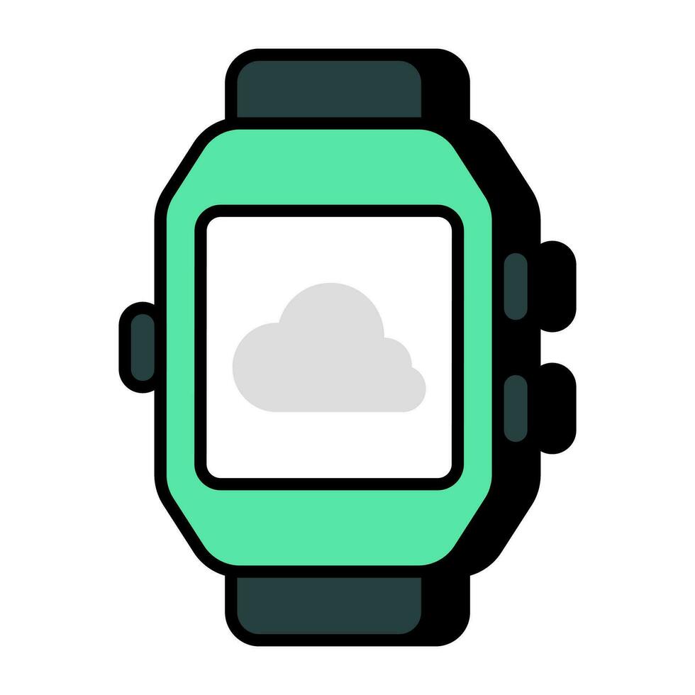 conceptuele vlak ontwerp icoon van wolk SmartWatch vector