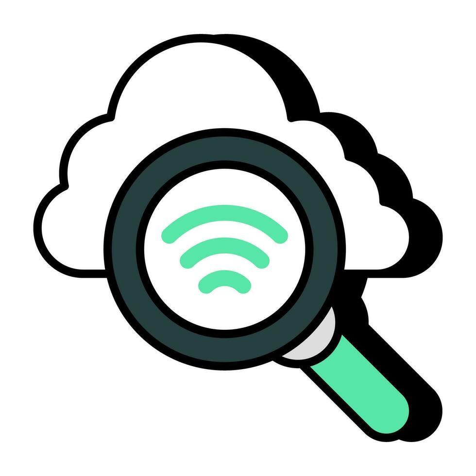 perfect ontwerp icoon van zoeken wolk Wifi vector