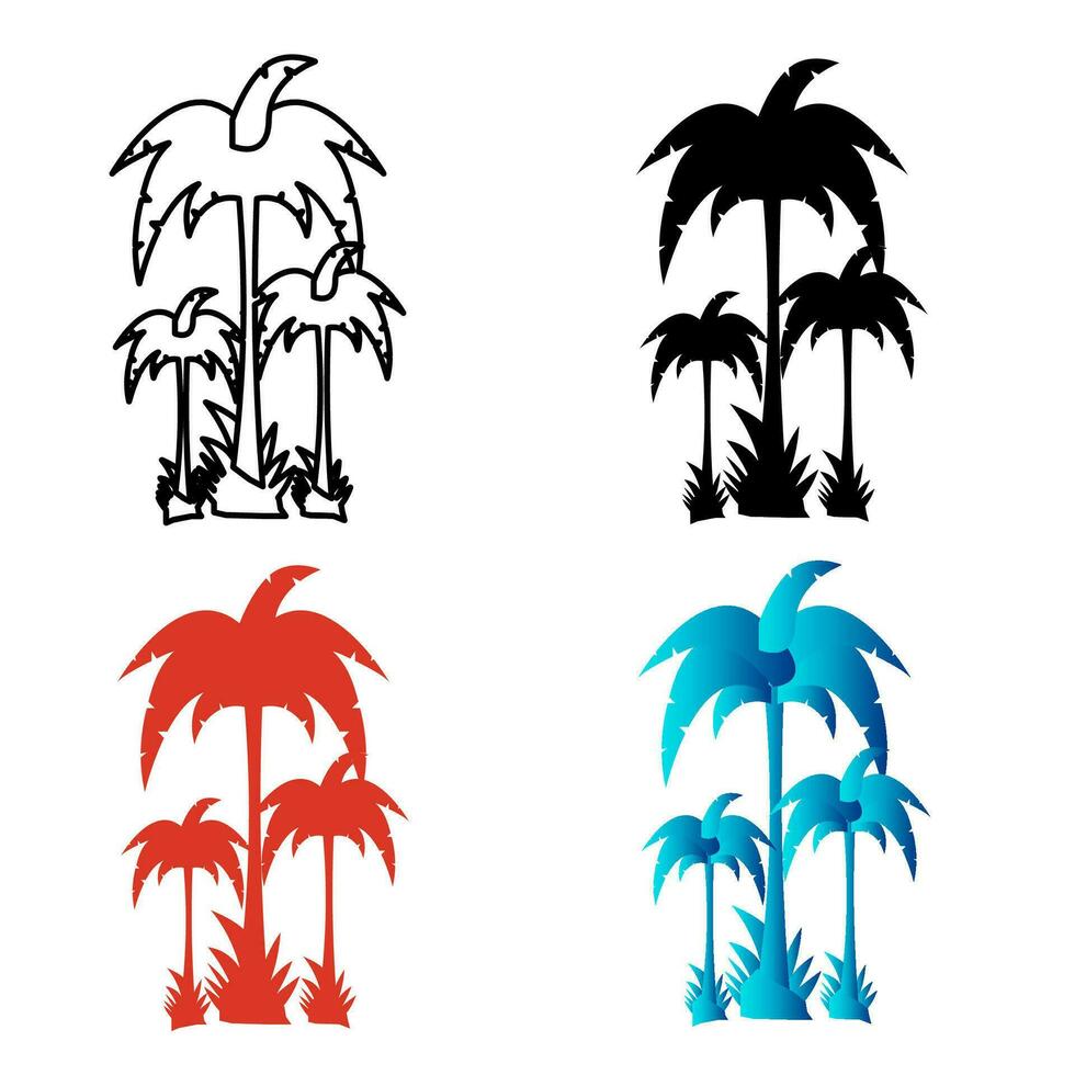 abstract strand palm silhouet illustratie vector