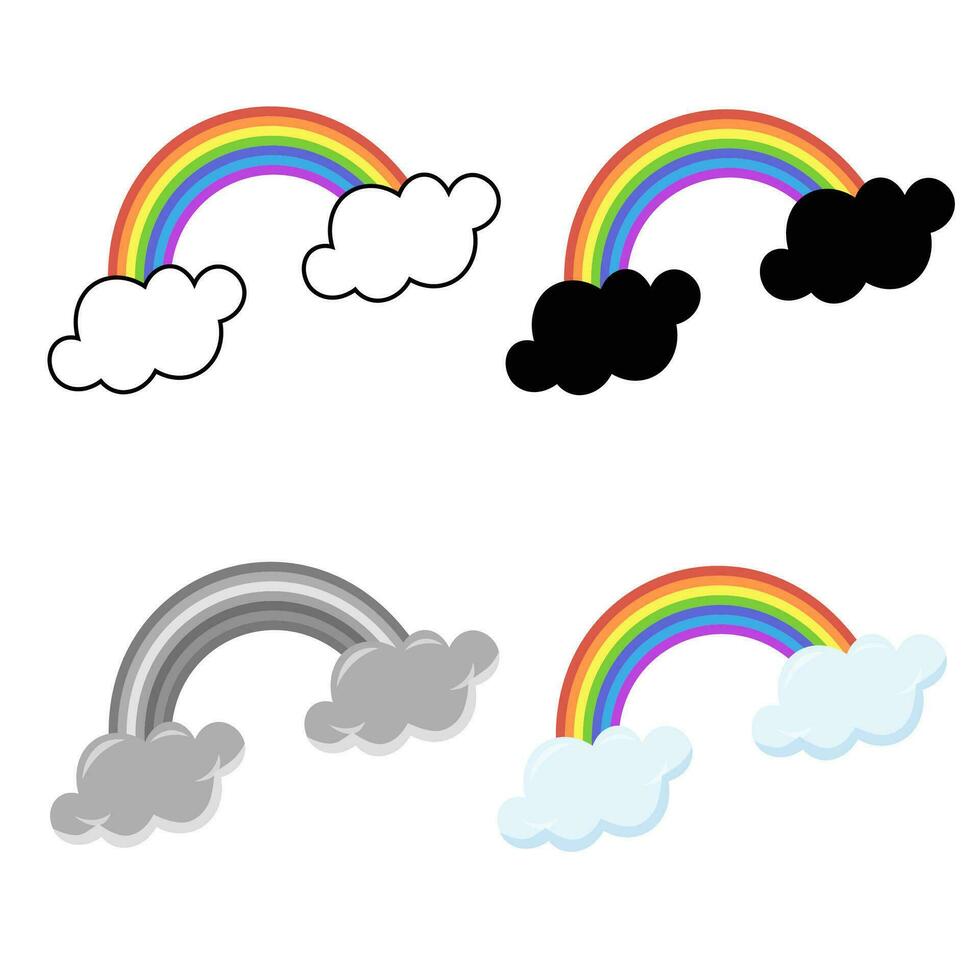 abstract modern weer regenboog silhouet illustratie vector