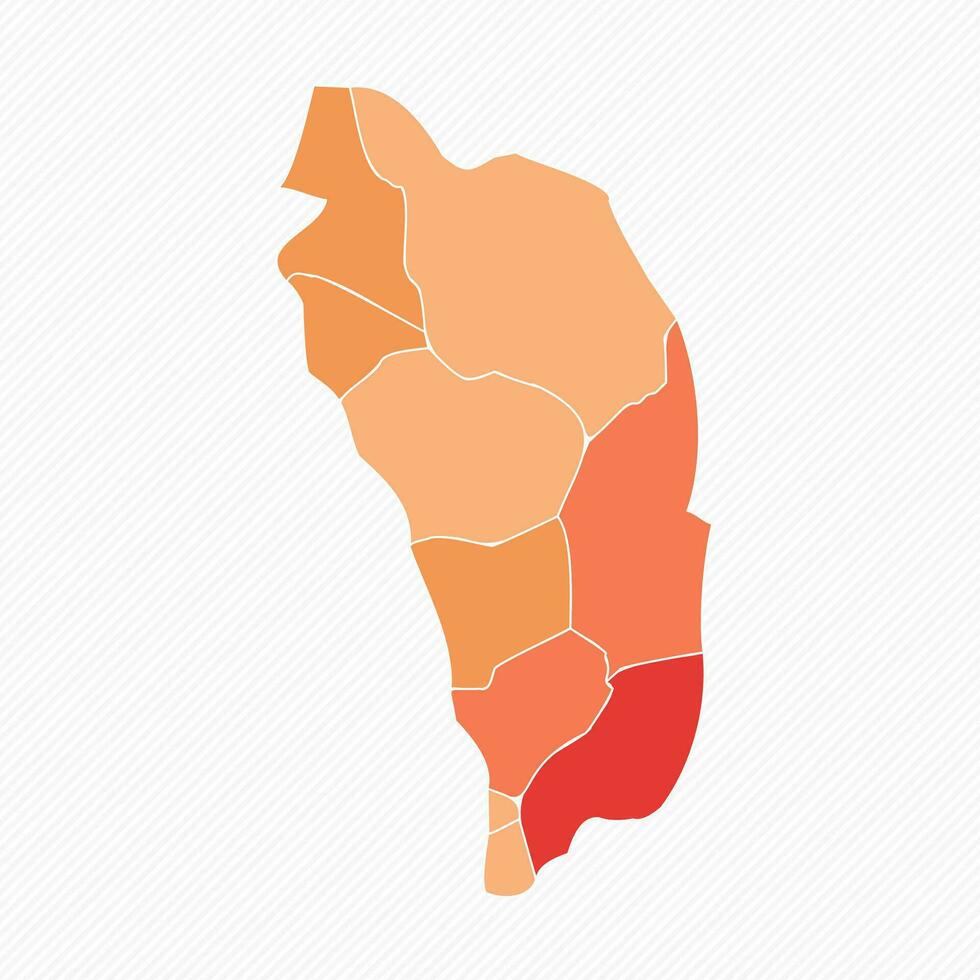 kleurrijk dominica verdeeld kaart illustratie vector