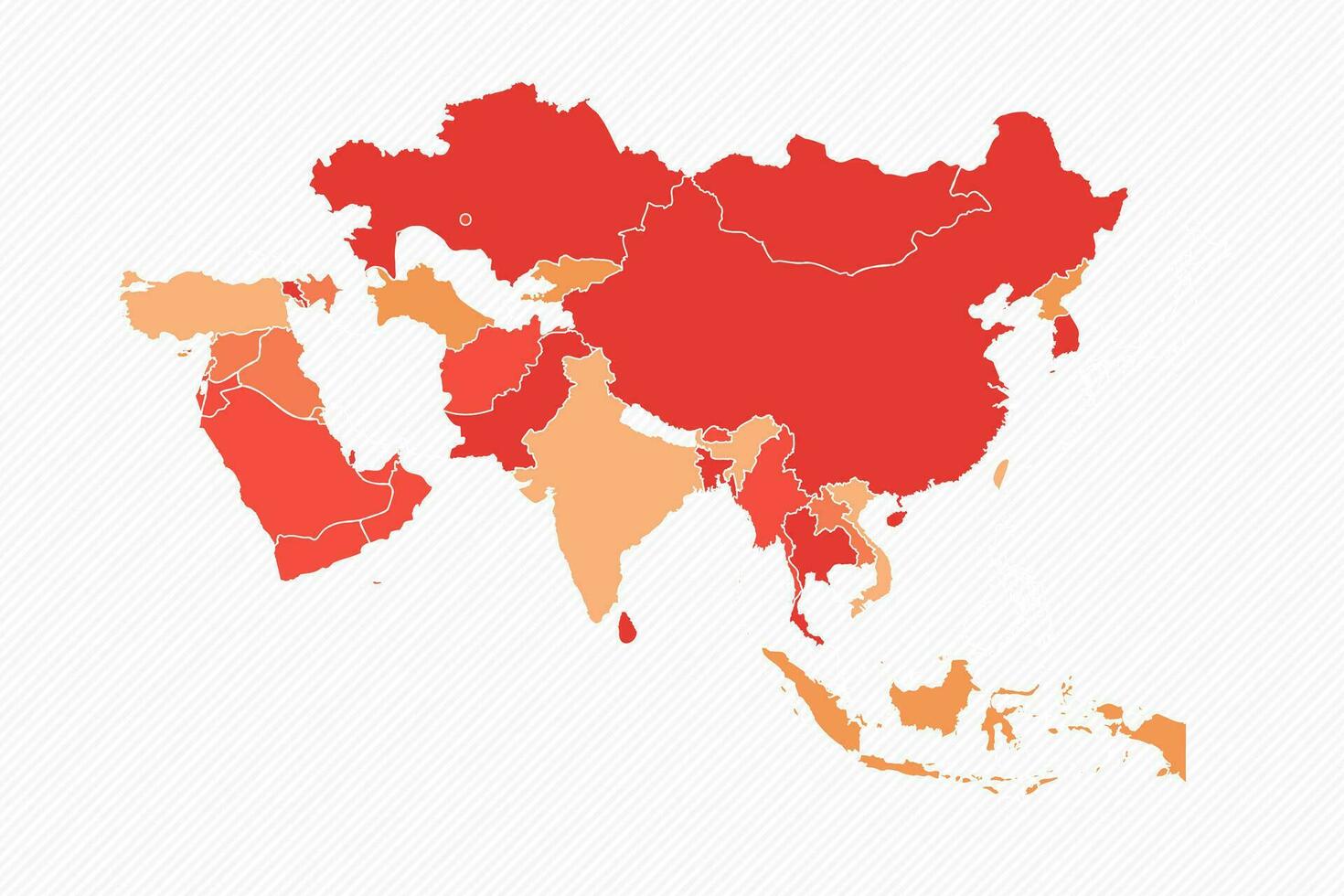 kleurrijk Azië verdeeld kaart illustratie vector