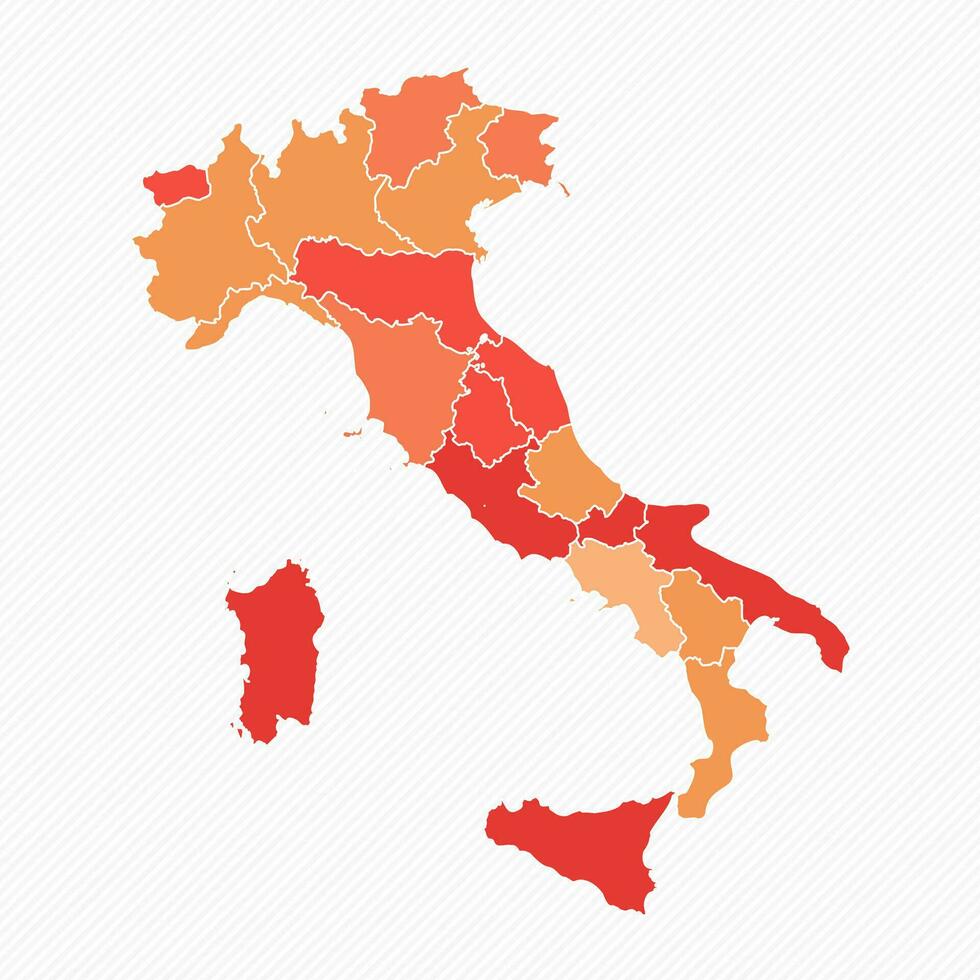 kleurrijk Italië verdeeld kaart illustratie vector