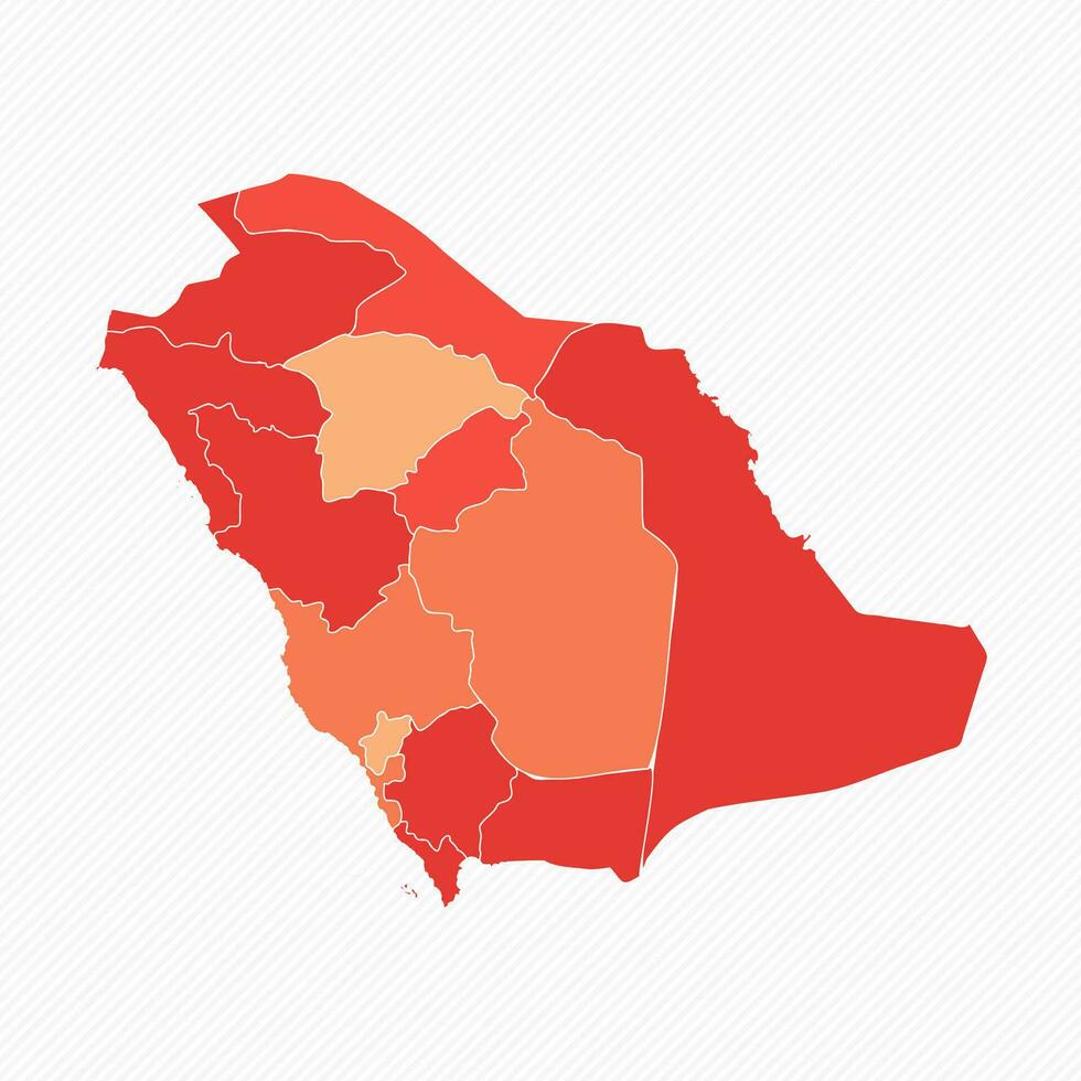 kleurrijk saudi Arabië verdeeld kaart illustratie vector