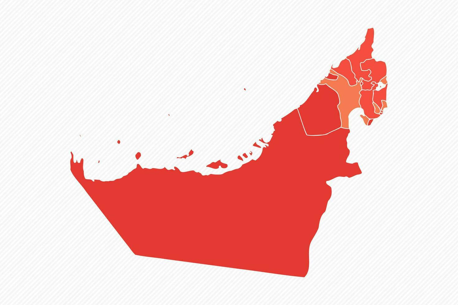 kleurrijk Verenigde Arabisch emiraten verdeeld kaart illustratie vector