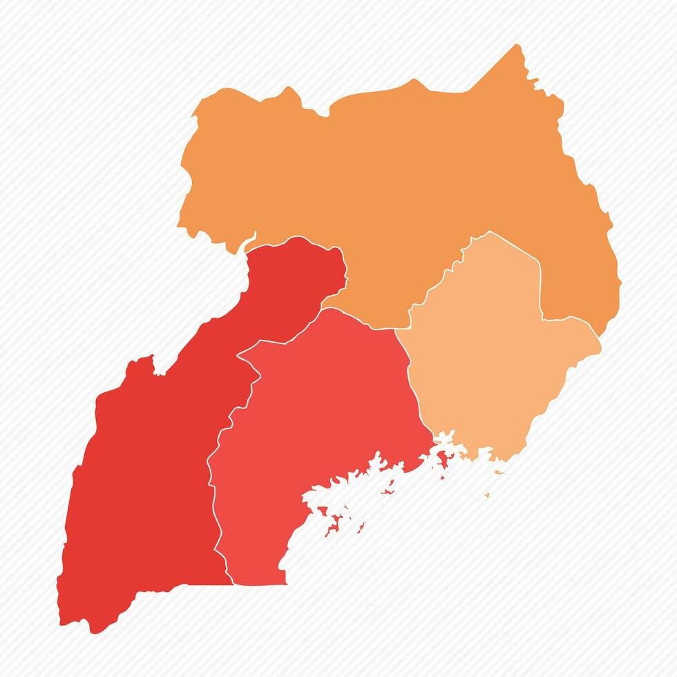 kleurrijk Oeganda verdeeld kaart illustratie vector