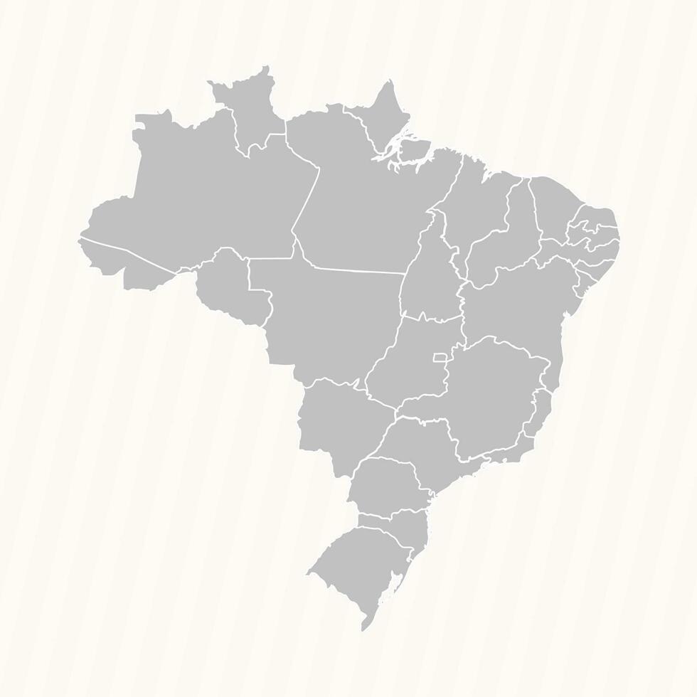gedetailleerd kaart van Brazilië met staten en steden vector