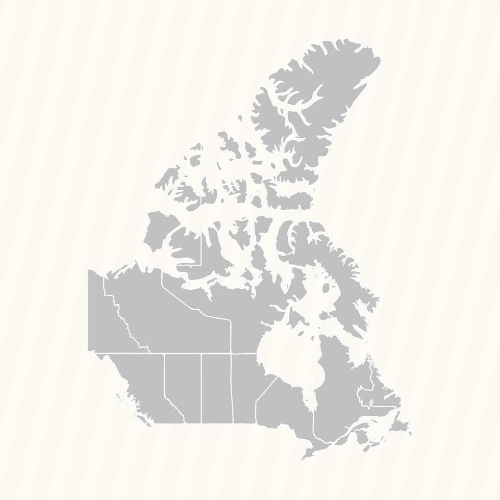 gedetailleerd kaart van Canada met staten en steden vector