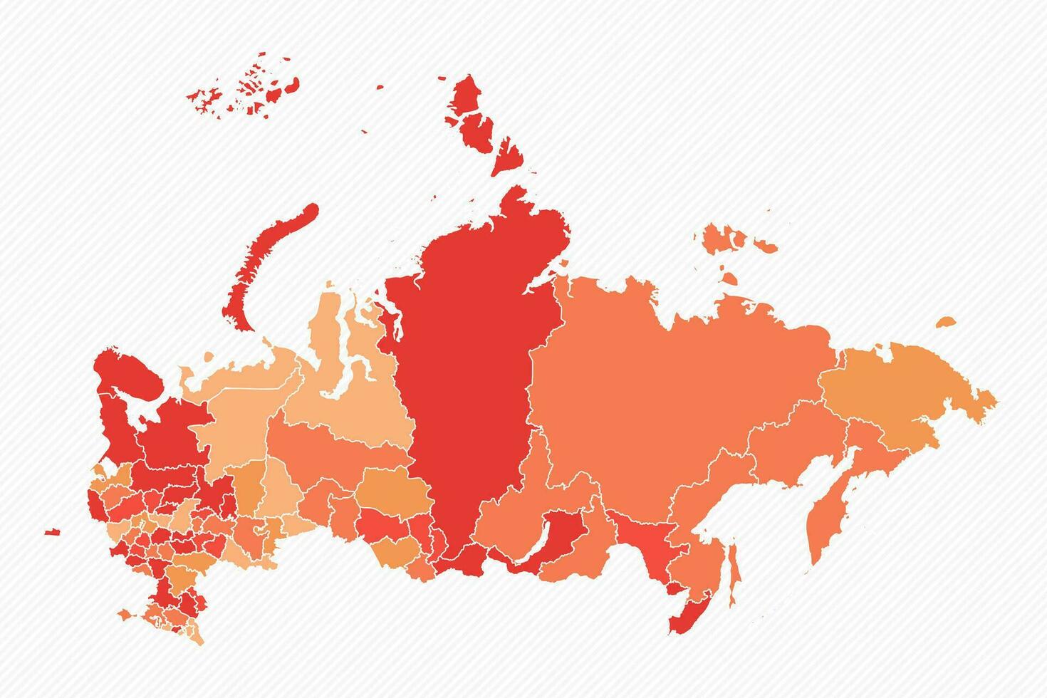 kleurrijk Rusland verdeeld kaart illustratie vector