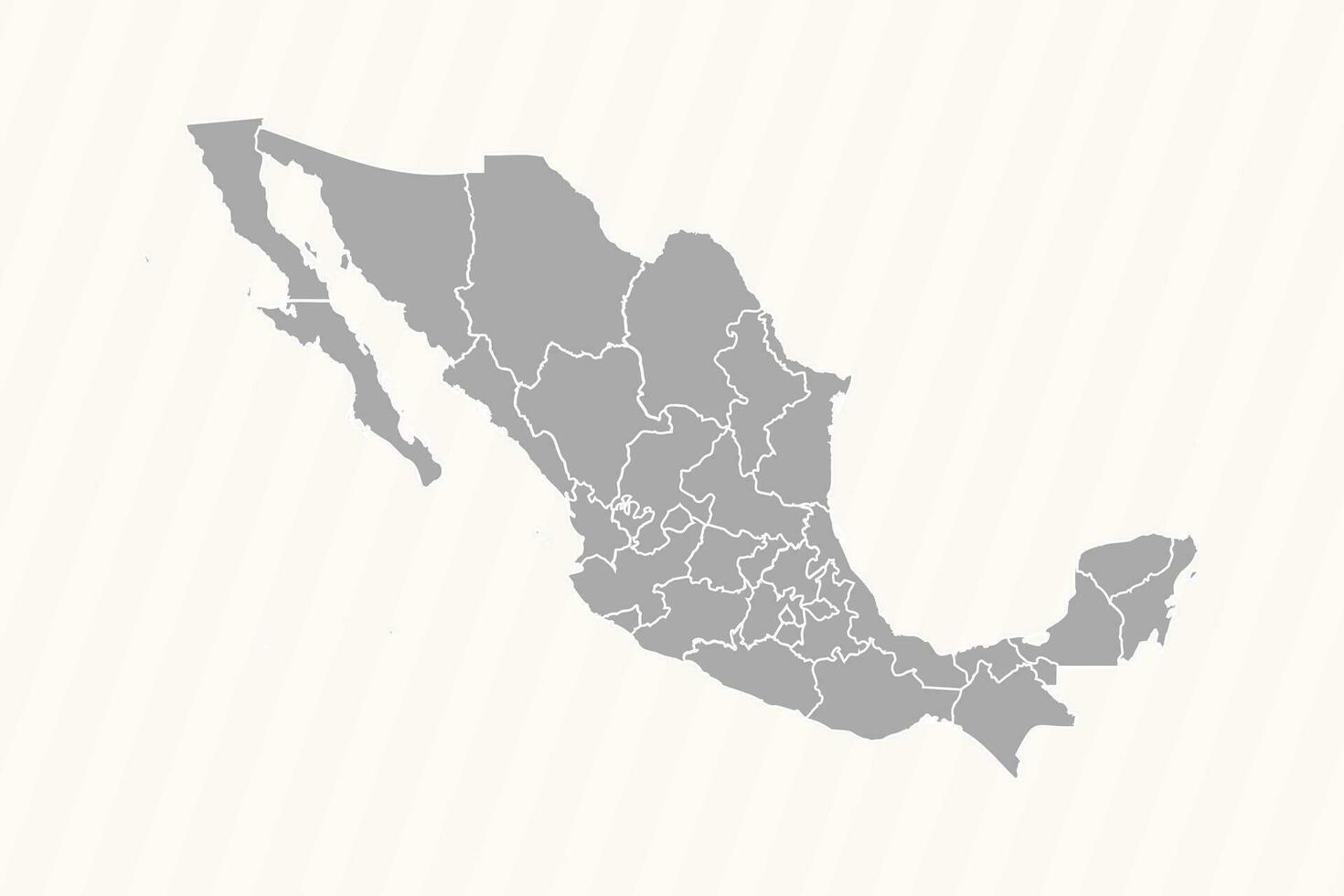 gedetailleerd kaart van Mexico met staten en steden vector