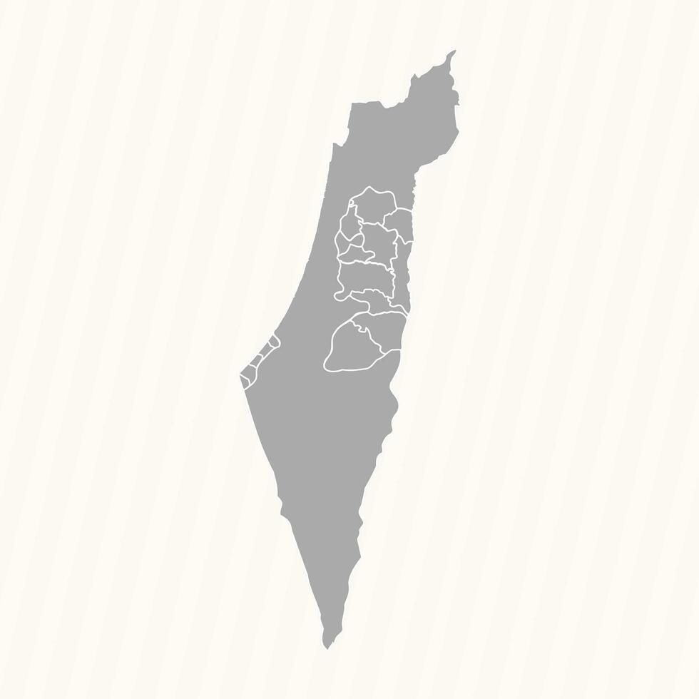 gedetailleerd kaart van Palestina met staten en steden vector