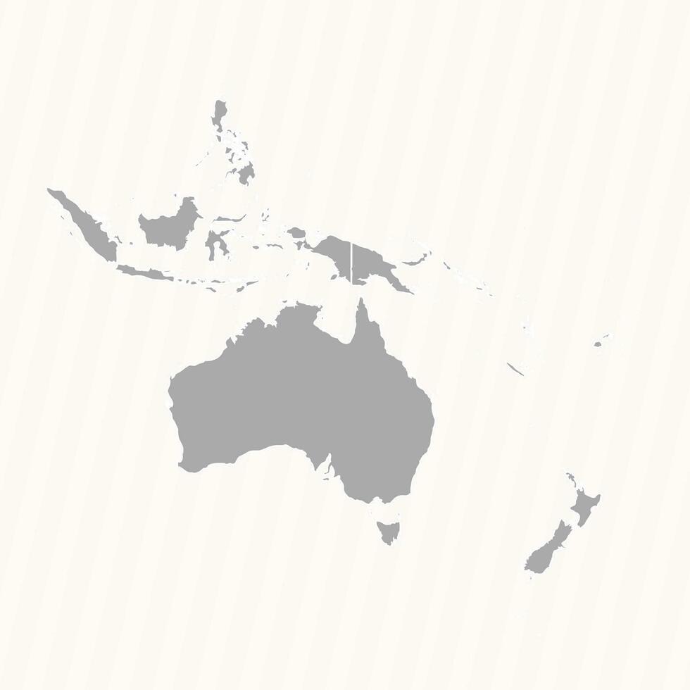gedetailleerd kaart van Oceanië met landen vector