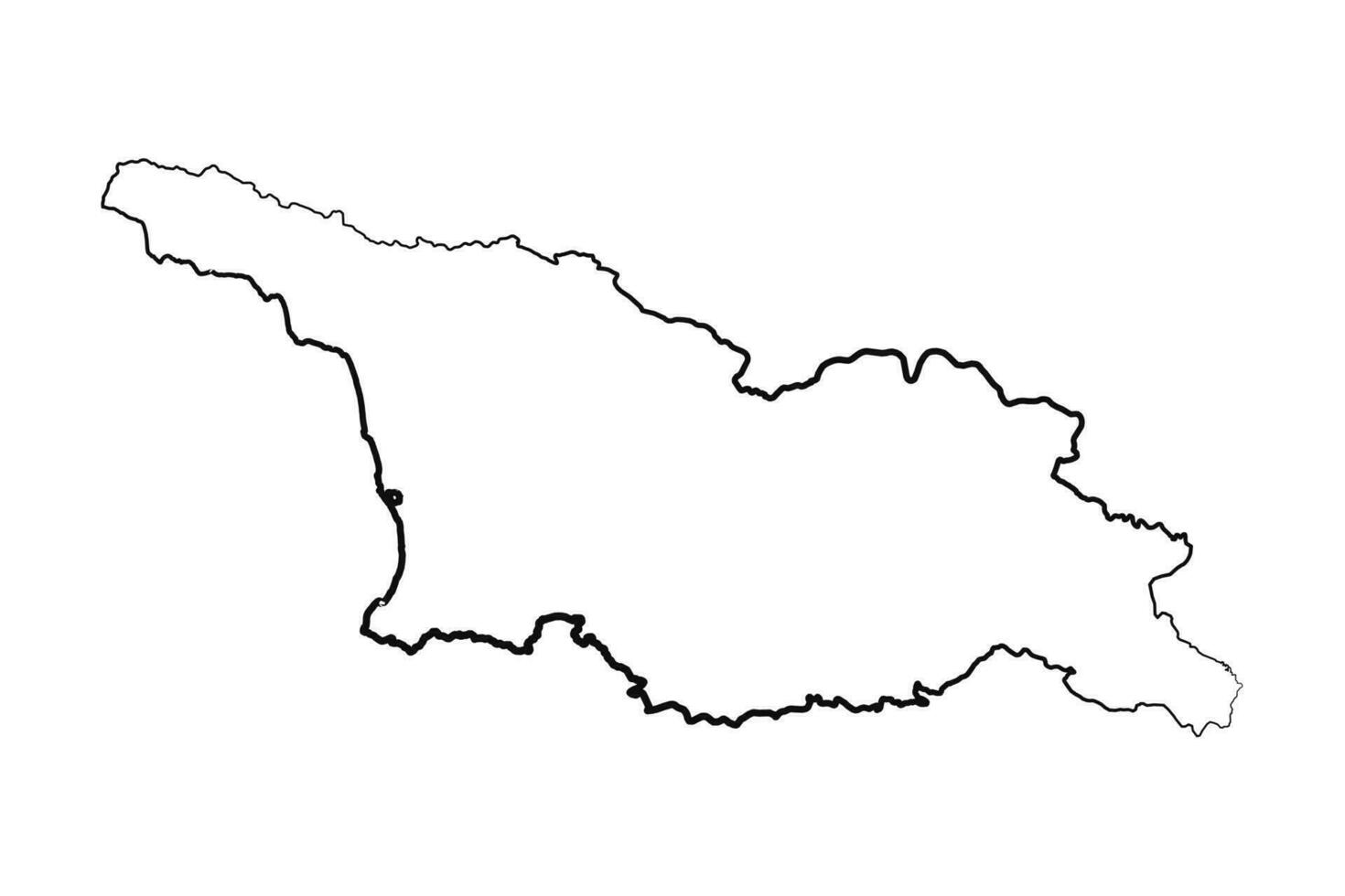 hand- getrokken bekleed Georgië gemakkelijk kaart tekening vector