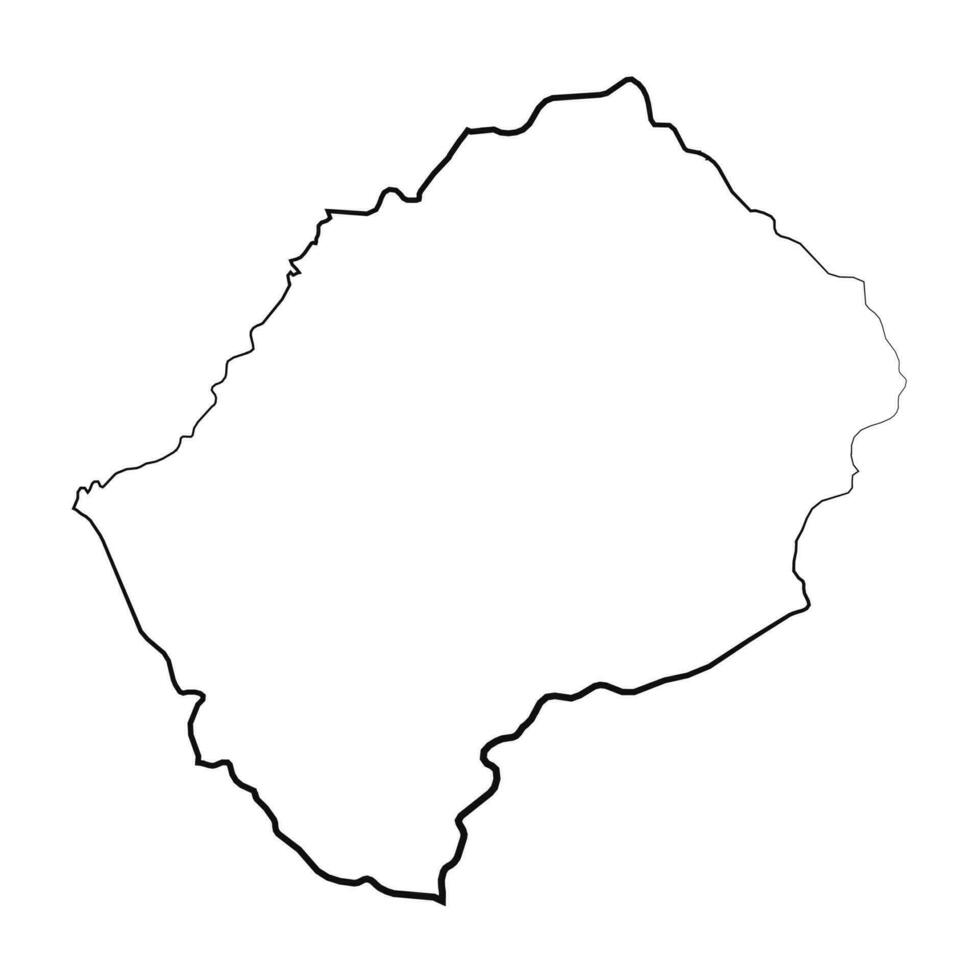hand- getrokken bekleed Lesotho gemakkelijk kaart tekening vector