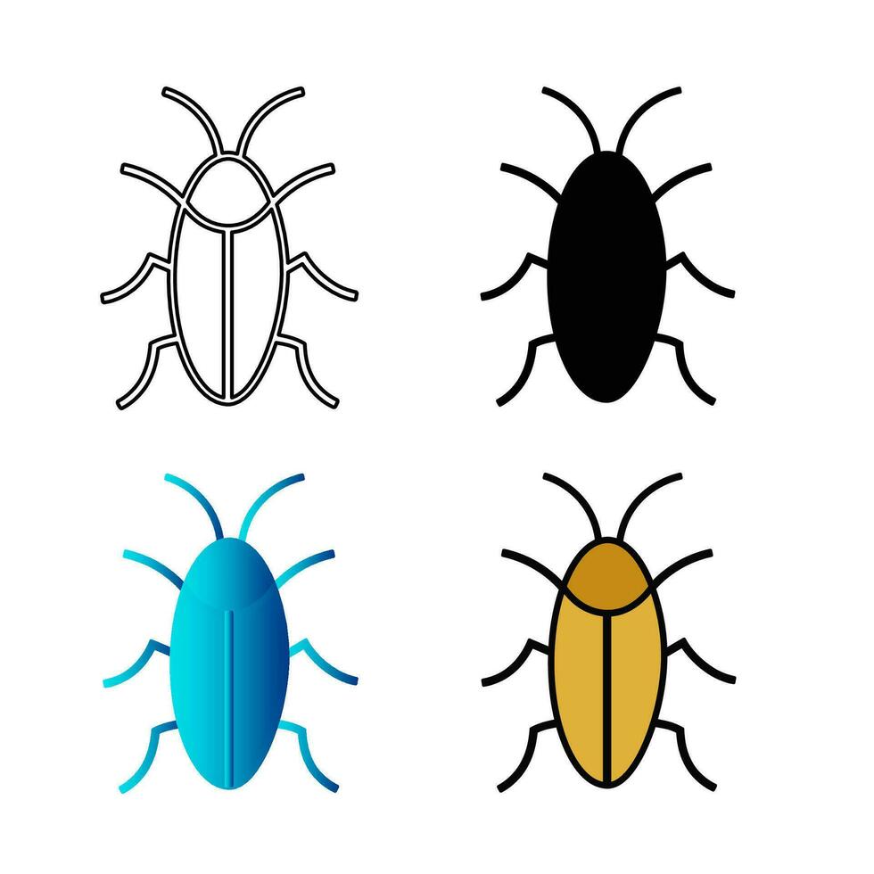 abstract vlak kakkerlak insect silhouet illustratie vector