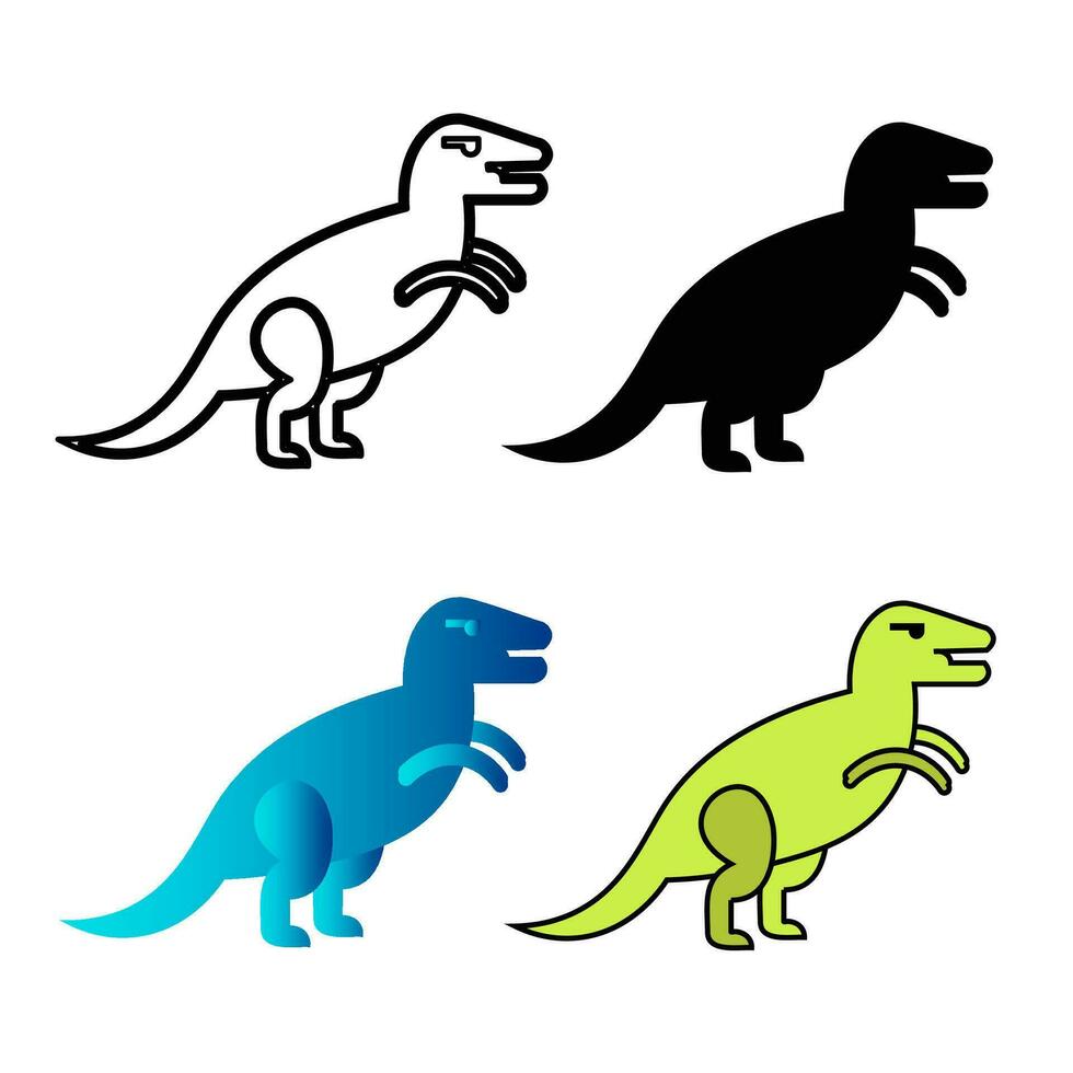 abstract vlak dinosaurus dier silhouet illustratie vector