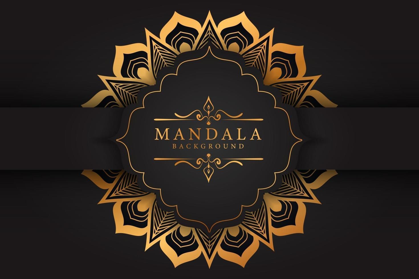 luxe gouden zwarte mandala vector