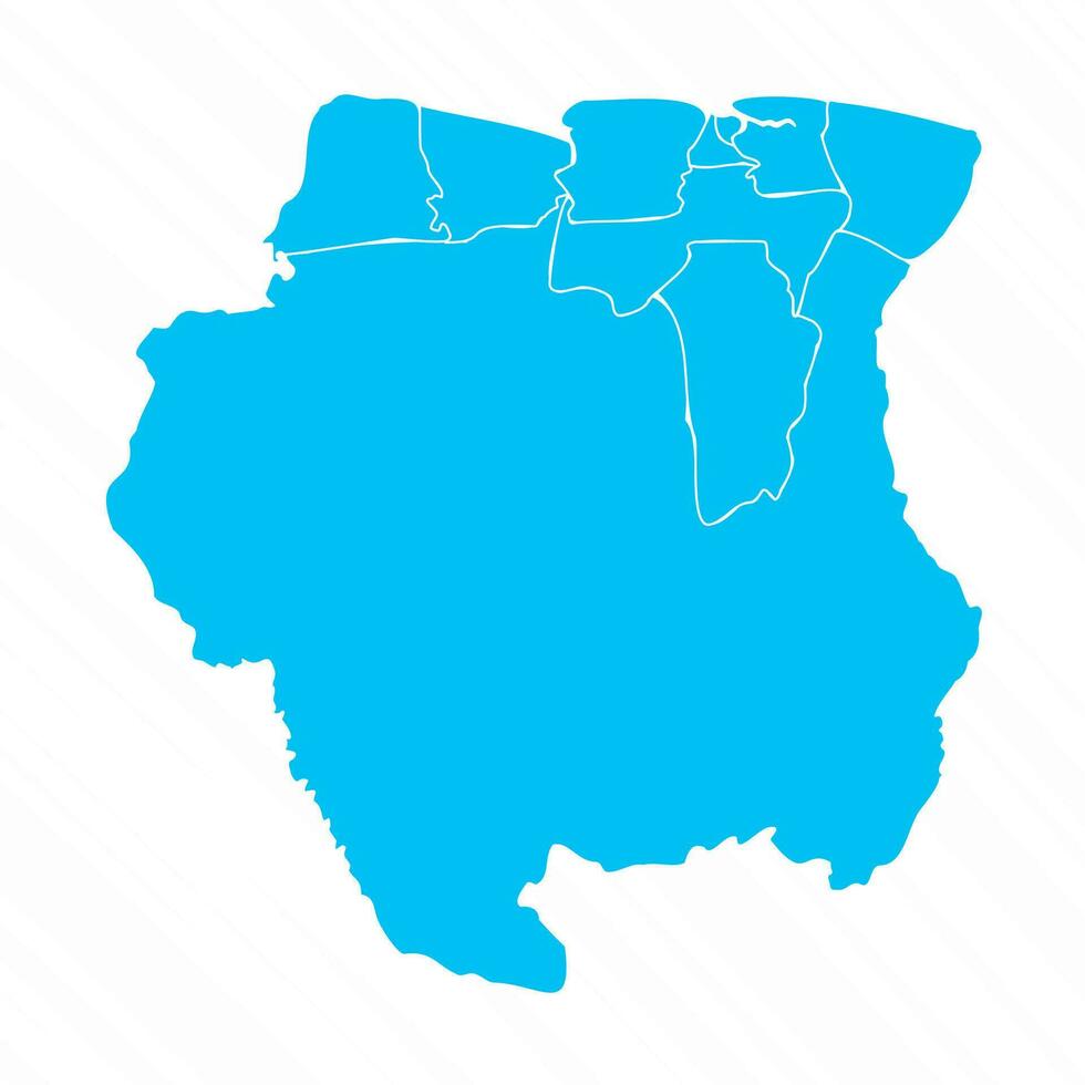 vlak ontwerp kaart van Suriname met details vector