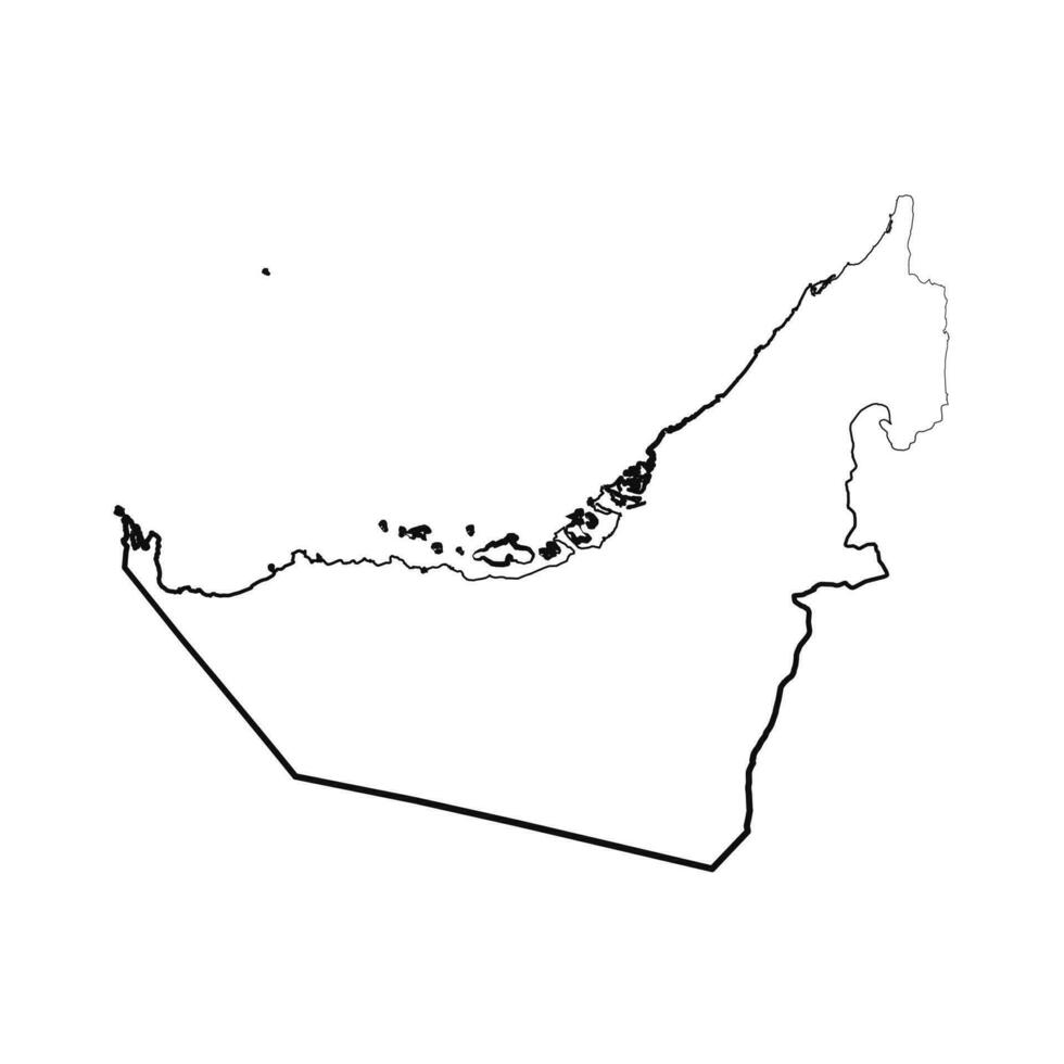 hand- getrokken bekleed Verenigde Arabisch emiraten gemakkelijk kaart tekening vector