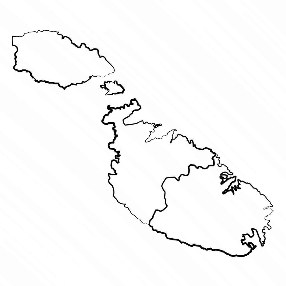 hand- getrokken Malta kaart illustratie vector