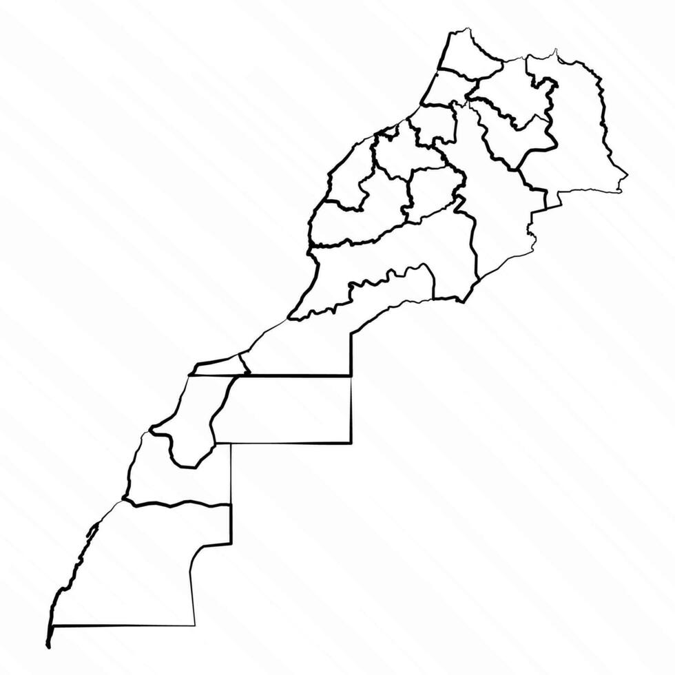 hand- getrokken Marokko western Sahara kaart illustratie vector