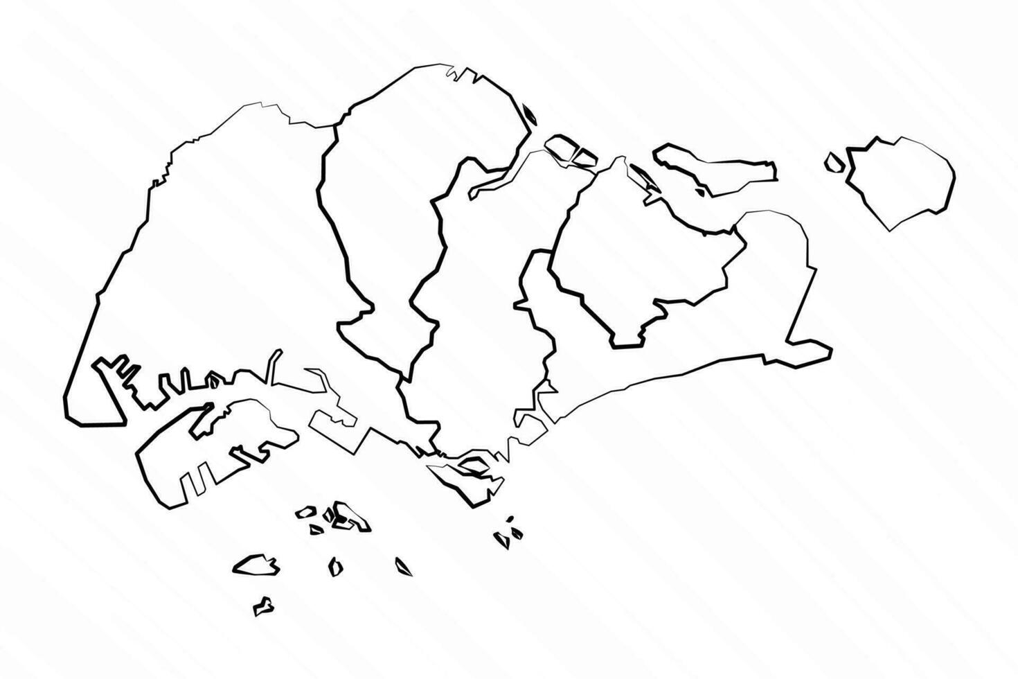 hand- getrokken Singapore kaart illustratie vector